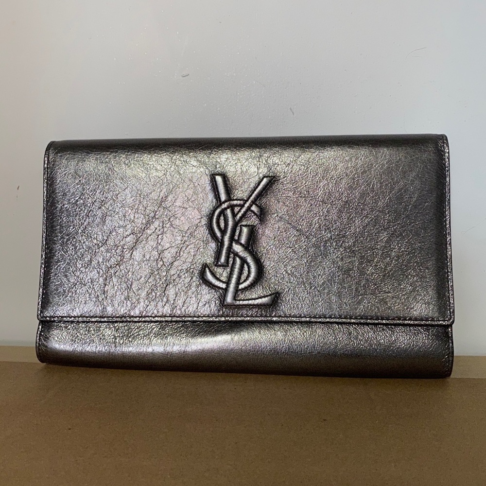 YSL Leather Belle de Jour Clutch